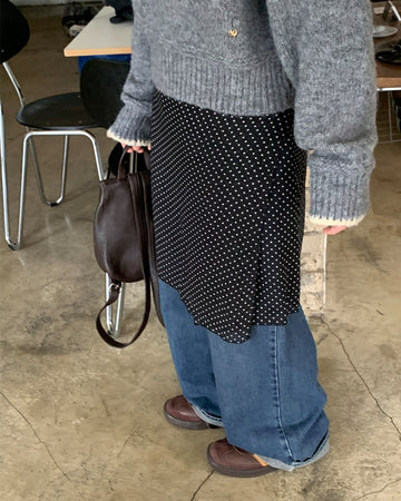 Horan dot layered wrap skirt